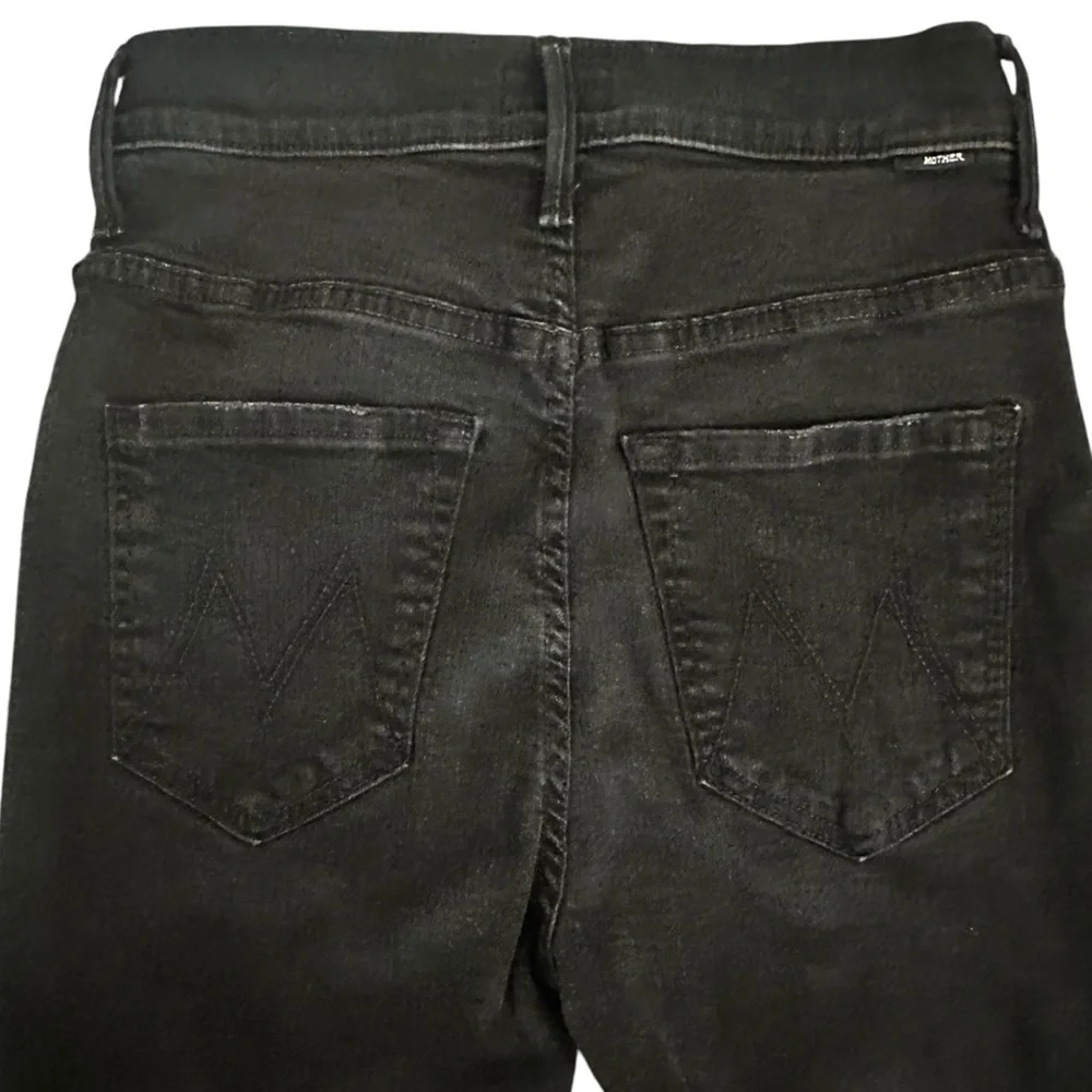 Mother Jeans 26 (S) Swooner Ankle Fringe Black Denim - Picture 6 of 12